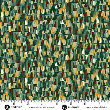 Andover "Golden" (Green/Red - Metallic Accents) Half-yard Bundle - 10 Fabrics, 5 Total Yards