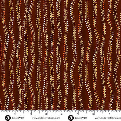 Andover "Golden" (Brown/Tan - Metallic Accents) Half-yard Bundle - 10 Fabrics, 5 Total Yards