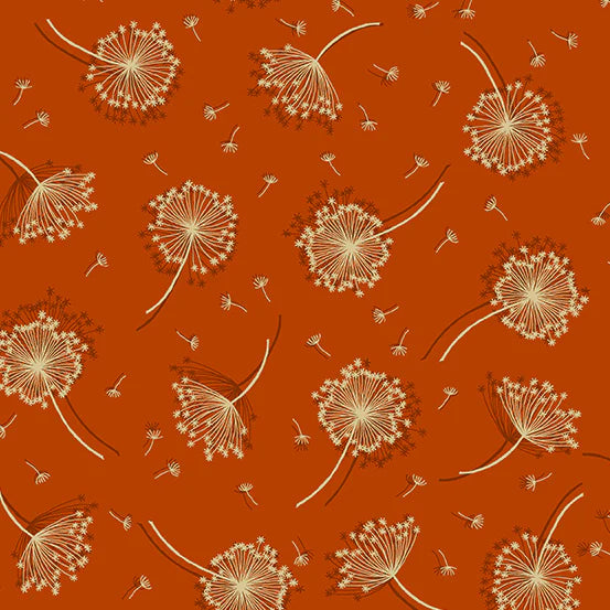 (5 yd) Andover/Makower UK Luxe Seed Heads TP-2614-N Rust (Metallic Accents)