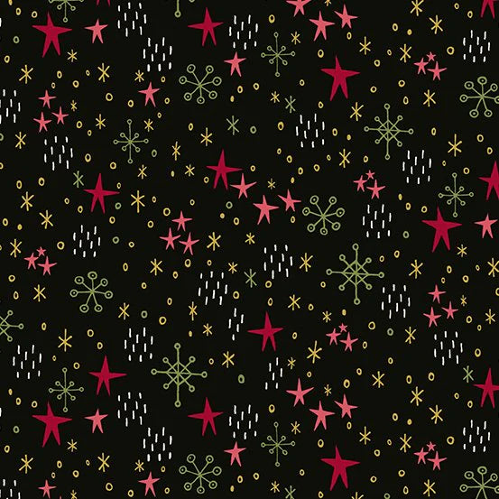 (2 yd) Andover/Makower UK Bird Humbug 175-MK Stars