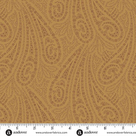 (4 yd) Andover/Makower UK Toasted 5866-N Grand Paisley Suede