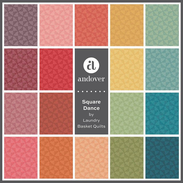 Andover/Makower UK - Square Dance Double Scoops - 40 2.5" Strips/Jelly Roll