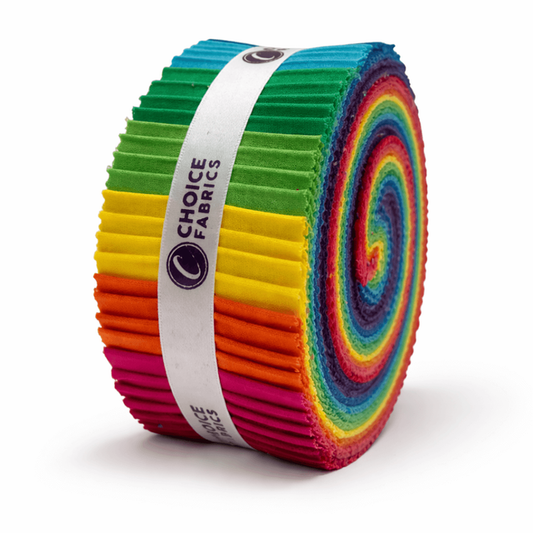 Choice Fabrics Supreme Solids Jelly Roll - Rainbow - 40 Strips