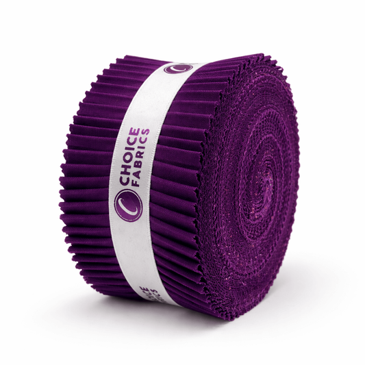 Choice Fabrics Supreme Solids Jelly Roll - Purple - 40 Strips