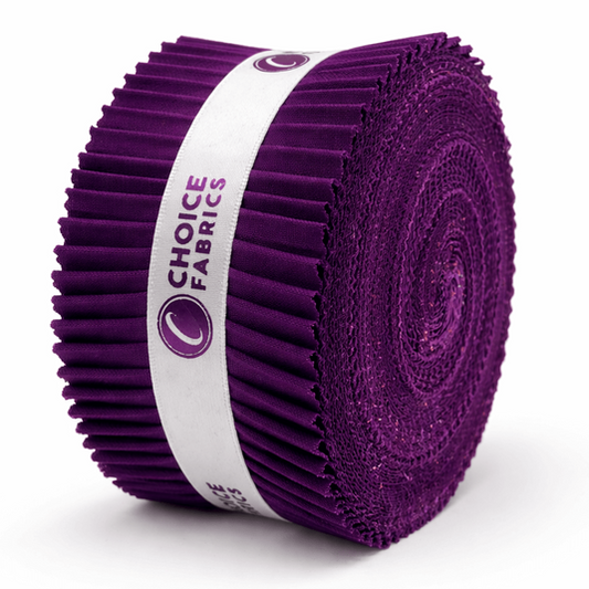 Choice Fabrics Supreme Solids Jelly Roll - Purple - 40 Strips