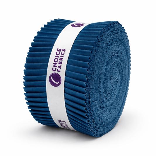 Choice Fabrics Supreme Solids Jelly Roll - Blue Jay - 40 Strips