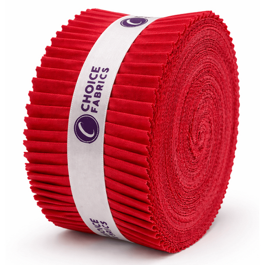 Choice Fabrics Supreme Solids Jelly Roll - Strawberry - 40 Strips
