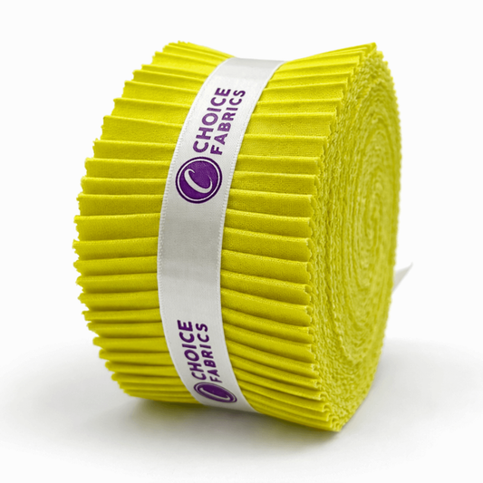 Choice Fabrics Supreme Solids Jelly Roll - Chartreuse - 40 Strips