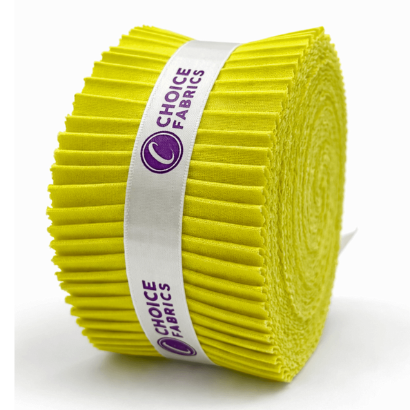 Choice Fabrics Supreme Solids Jelly Roll - Chartreuse - 40 Strips