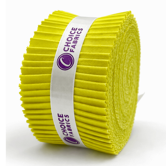 Choice Fabrics Supreme Solids Jelly Roll - Chartreuse - 40 Strips