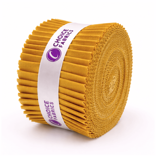 Choice Fabrics Supreme Solids Jelly Roll - Golden Rod - 40 Strips