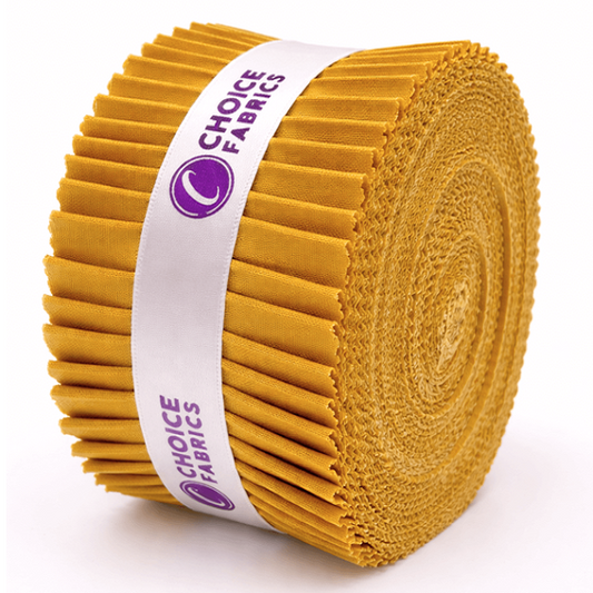 Choice Fabrics Supreme Solids Jelly Roll - Golden Rod - 40 Strips