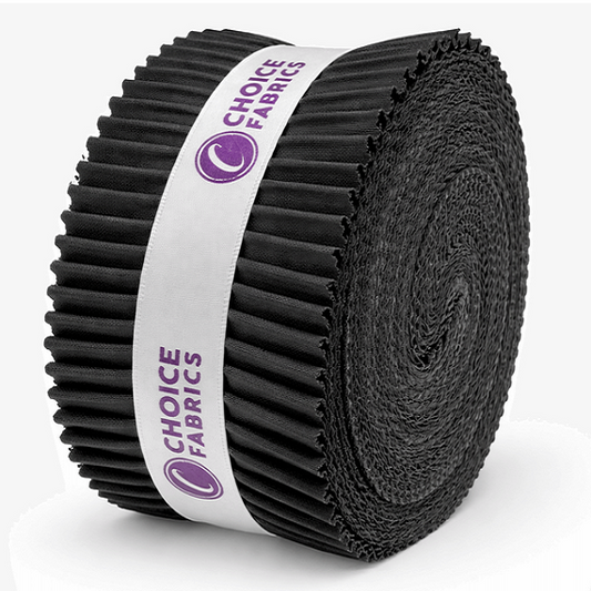 Choice Fabrics Supreme Solids Jelly Roll - Charcoal - 40 Strips