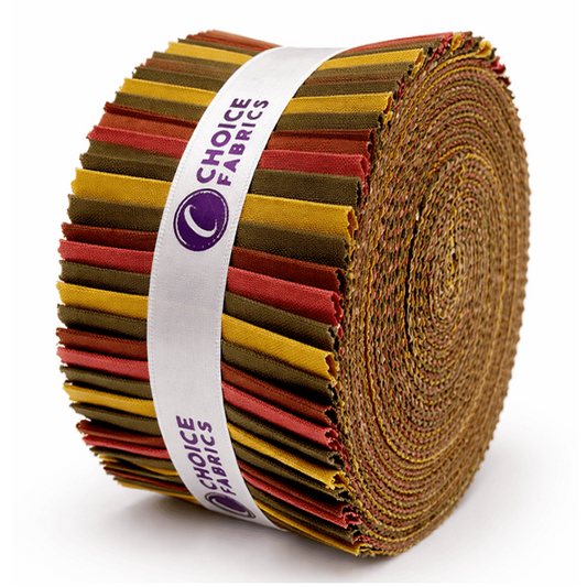 Choice Fabrics Supreme Solids Jelly Roll - Autumn Hues - 40 Strips