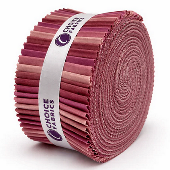 Choice Fabrics Supreme Solids Jelly Roll - Rustic Rose - 40 Strips