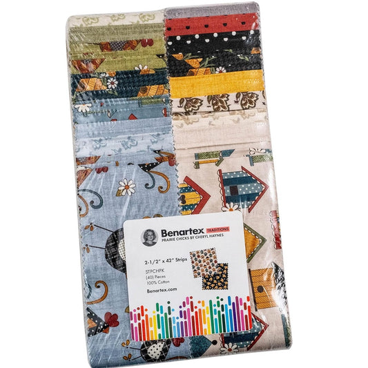 Benartex Prairie Chicks Strip-pies - 40 2.5" Strips