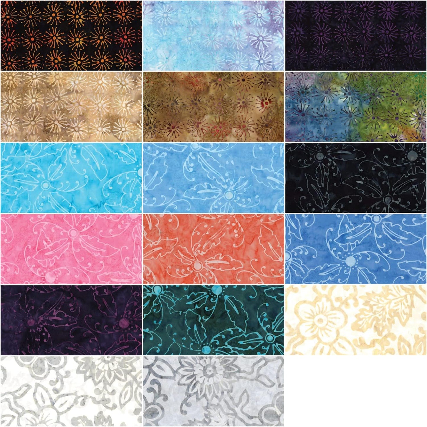 Benartex Bali Batik In The Wind Batiks Strip-pies - 40 2.5" Strips