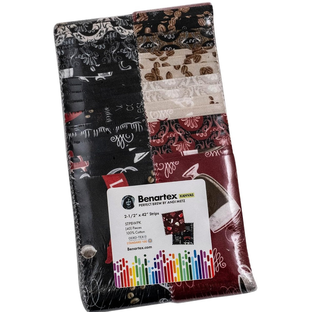 Benartex Perfect Brew (Coffee) Strip-pies - 40 2.5" Strips