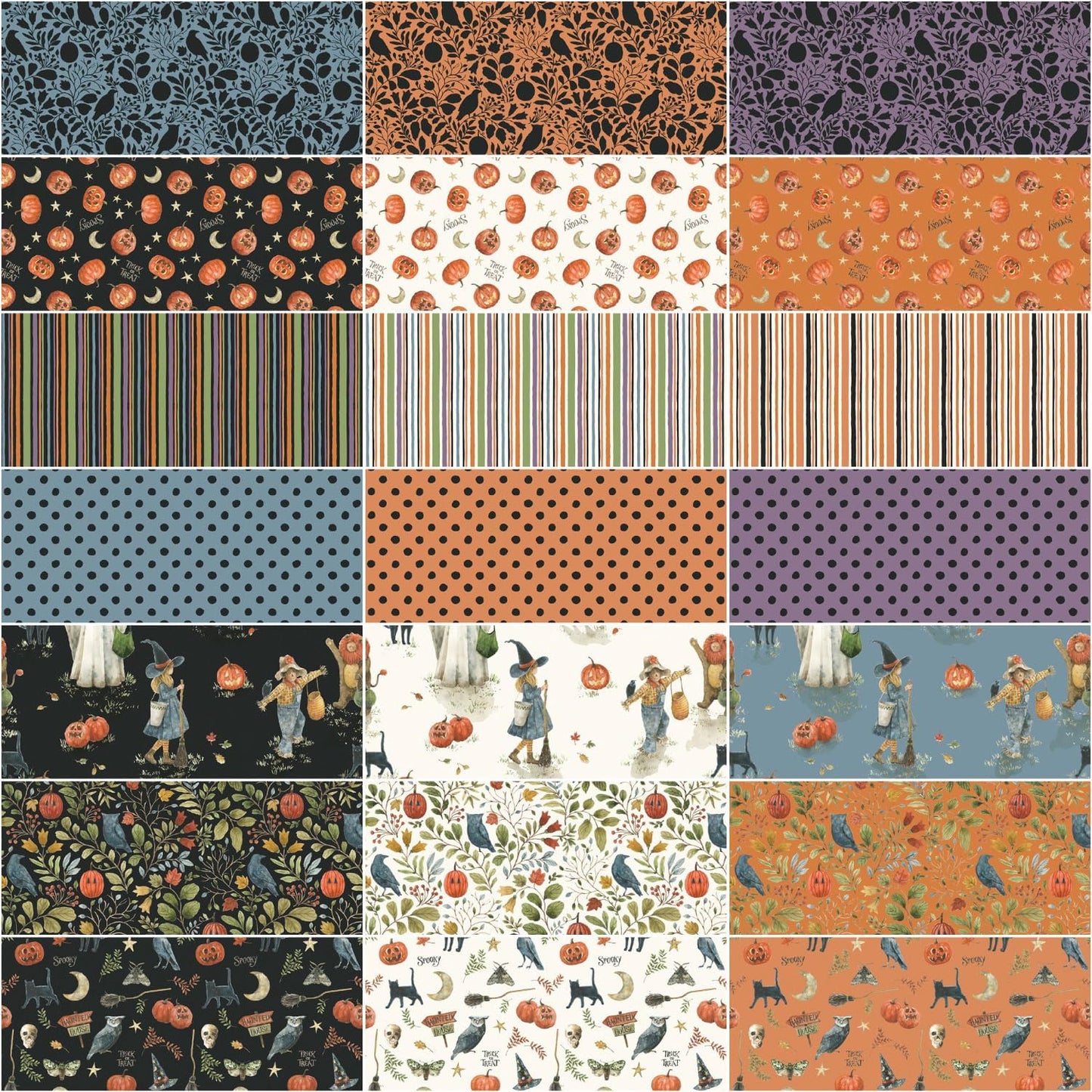 Charm Pack 5x5 Squares - Riley Blake Trick Or Treat 5-inch Stacker - 40 5" Squares