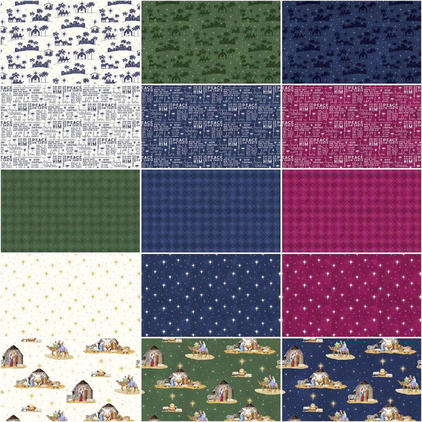 Riley Blake Come Let Us Adore Him - 40 Strip Rolie Polie