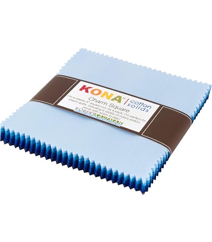 Charm Pack 5x5 Squares - Robert Kaufman Kona Solid November 2025 (Blues) - 40 5" Squares