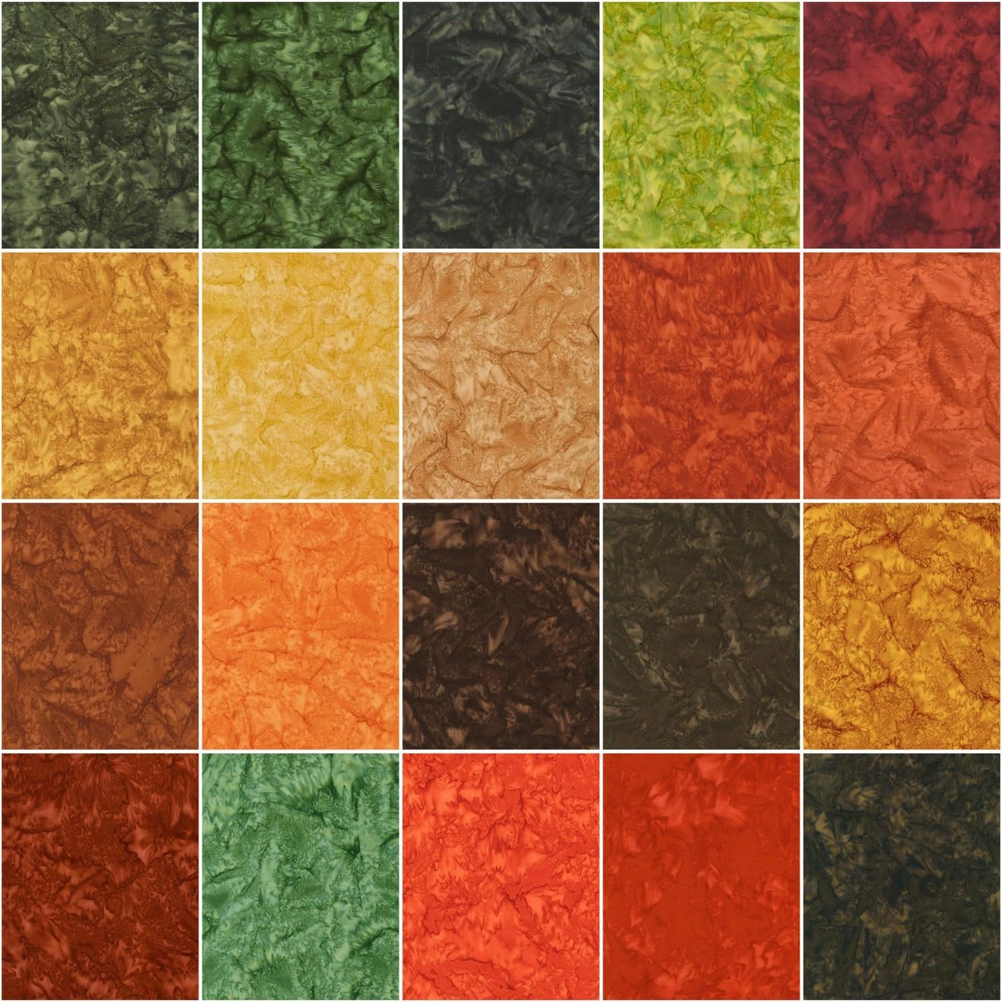 Robert Kaufman Artisan Batiks: Prisma Dyes Autumn Roll-up - 40 Total Strips