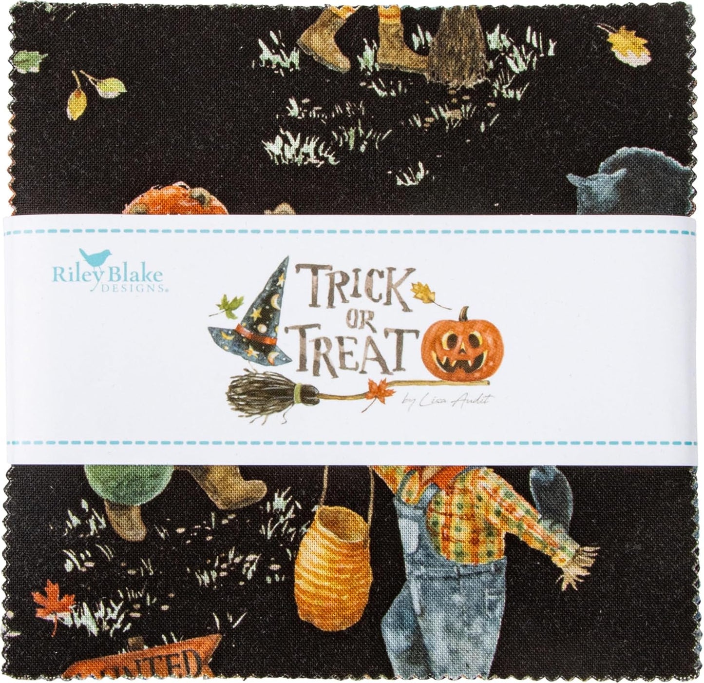 Charm Pack 5x5 Squares - Riley Blake Trick Or Treat 5-inch Stacker - 40 5" Squares