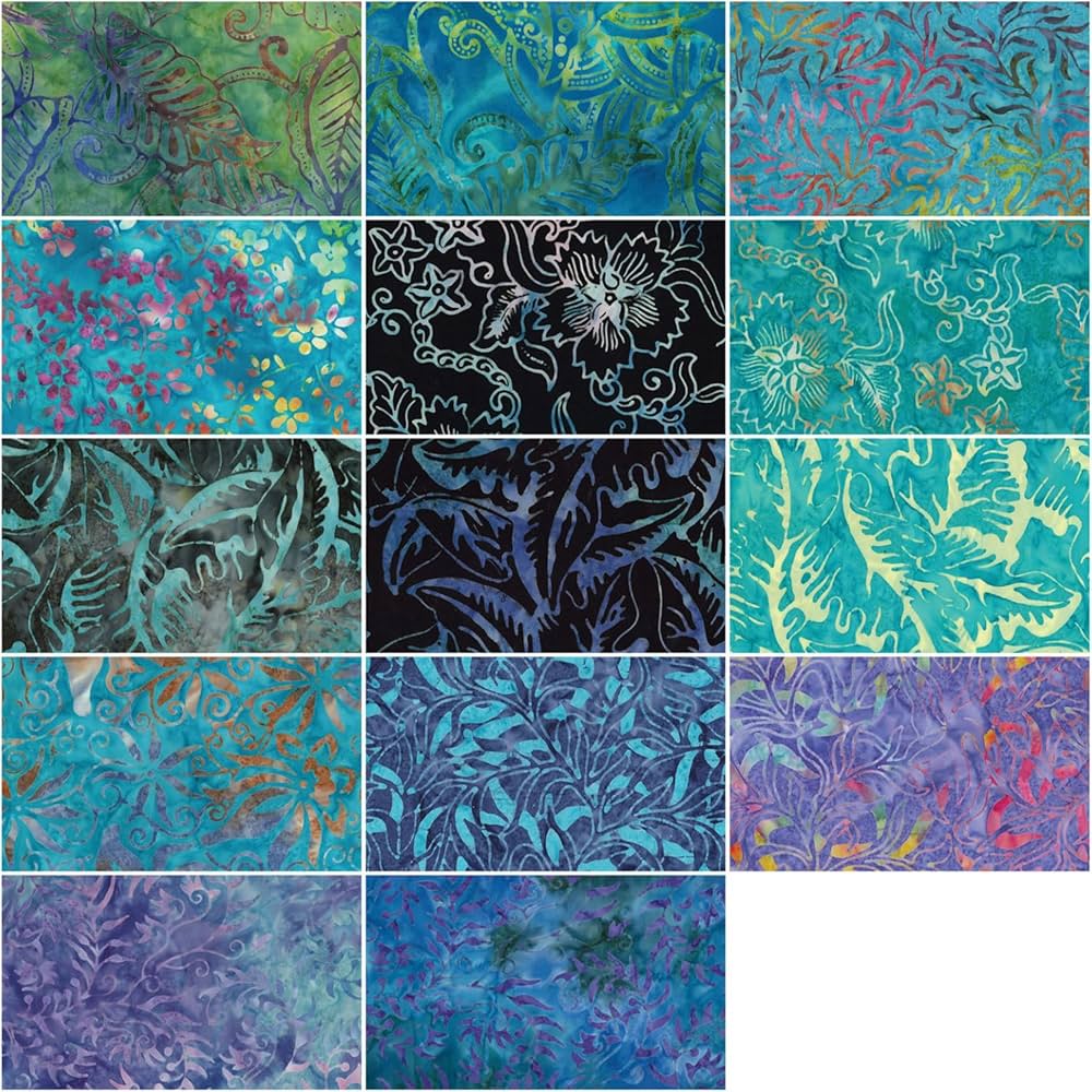 Benartex Bali Batik Calypso Batiks Strip-pies - 40 2.5" Strips