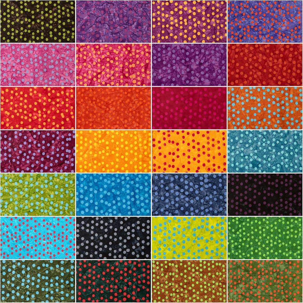 Riley Blake Polka Pop Expressions Batiks Elementals - 40 Strip Rolie Polie