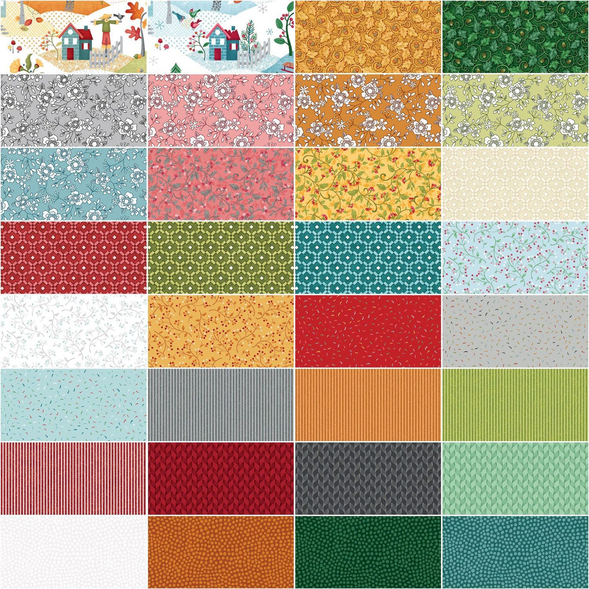 Charm Pack 5x5 Squares - Benartex Wander Lane II - 40 5" Squares