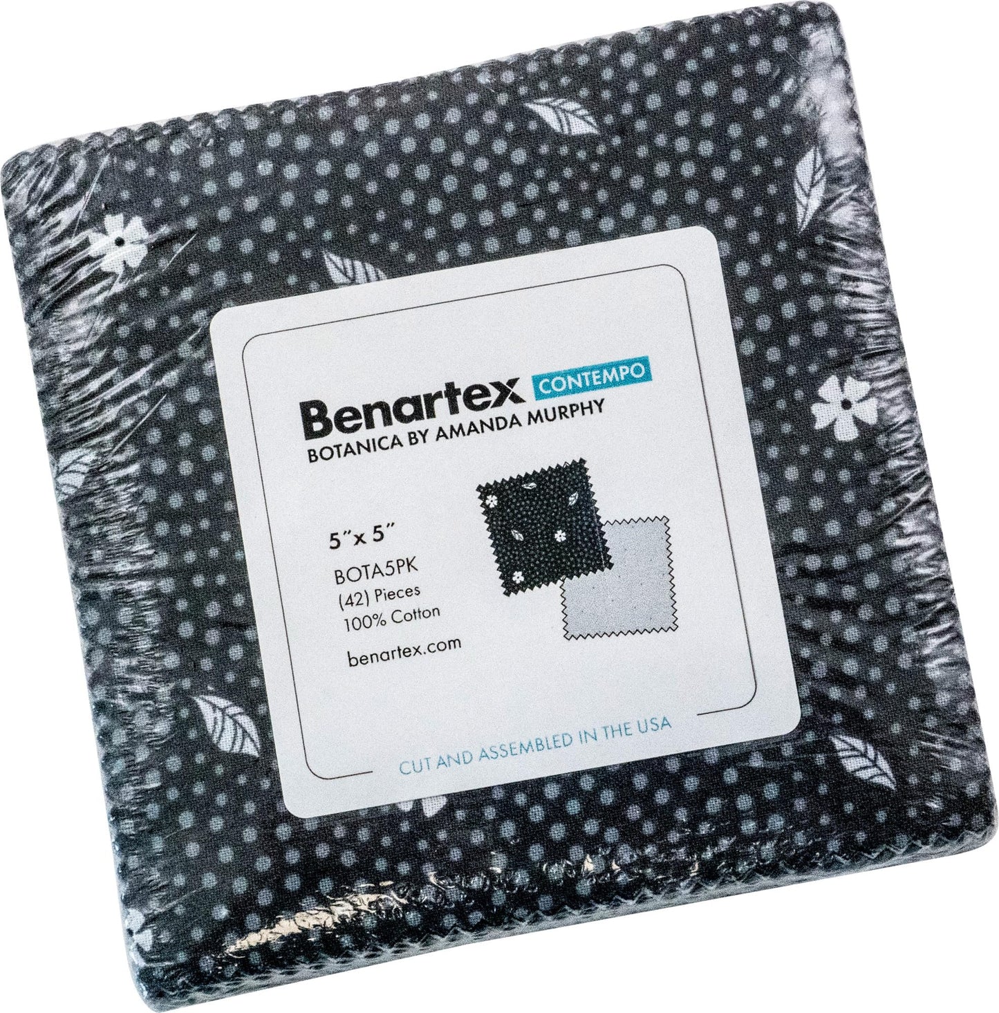 Charm Pack 5x5 Squares - Benartex Botanica - 40 5" Squares