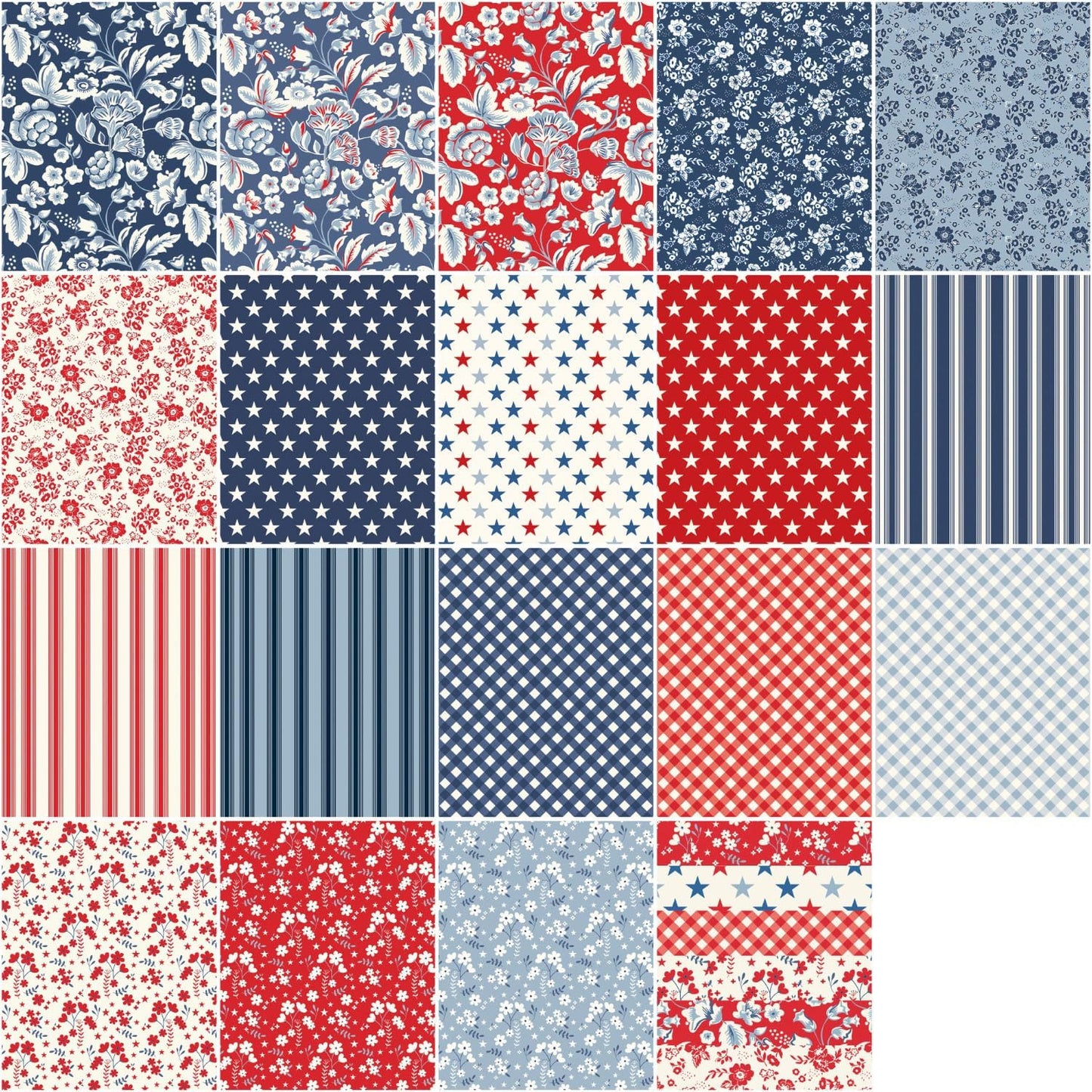 Riley Blake Freedom Garden - 40 Strip Rolie Polie