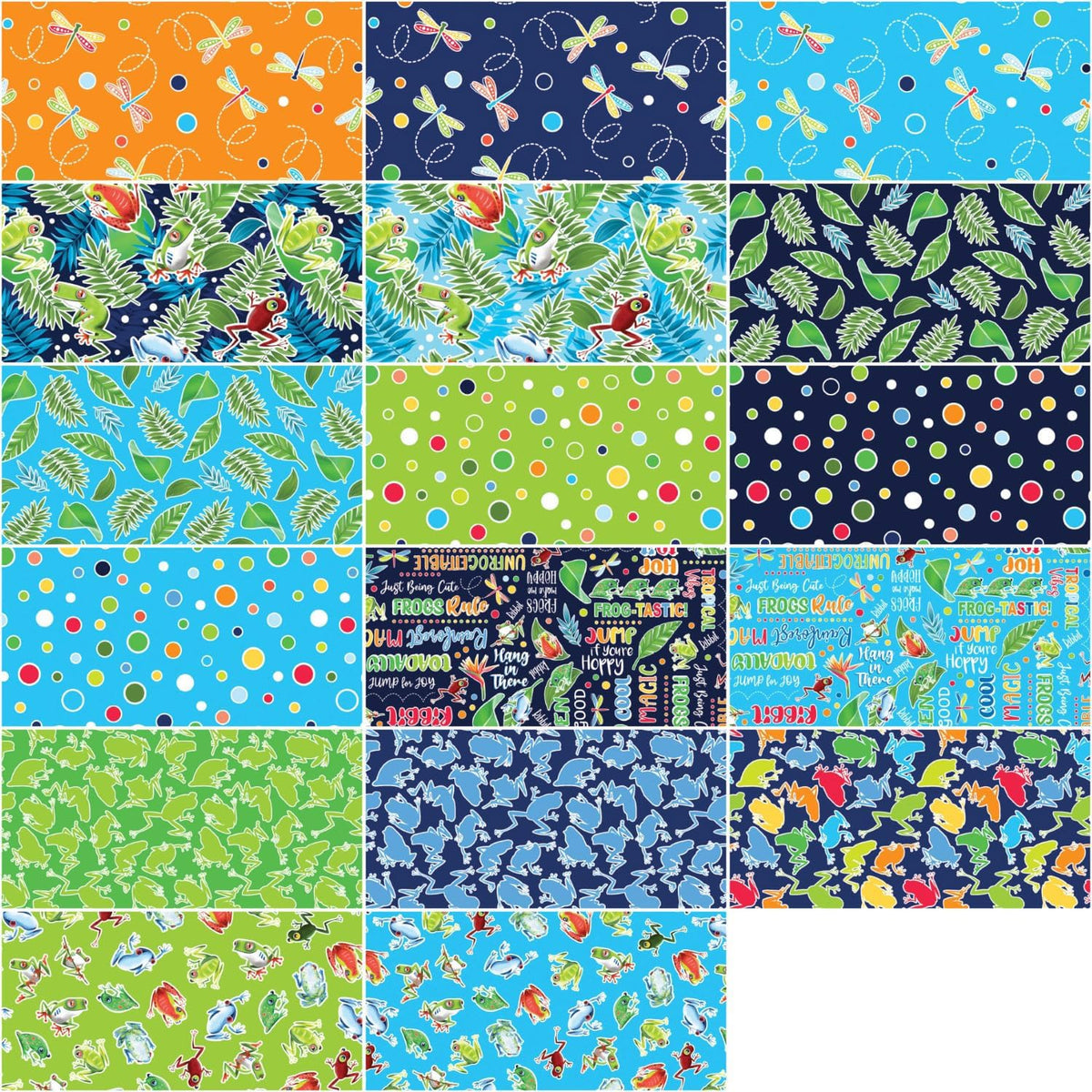 Charm Pack 5x5 Squares - Benartex Rainforest Glow - 40 5" Squares