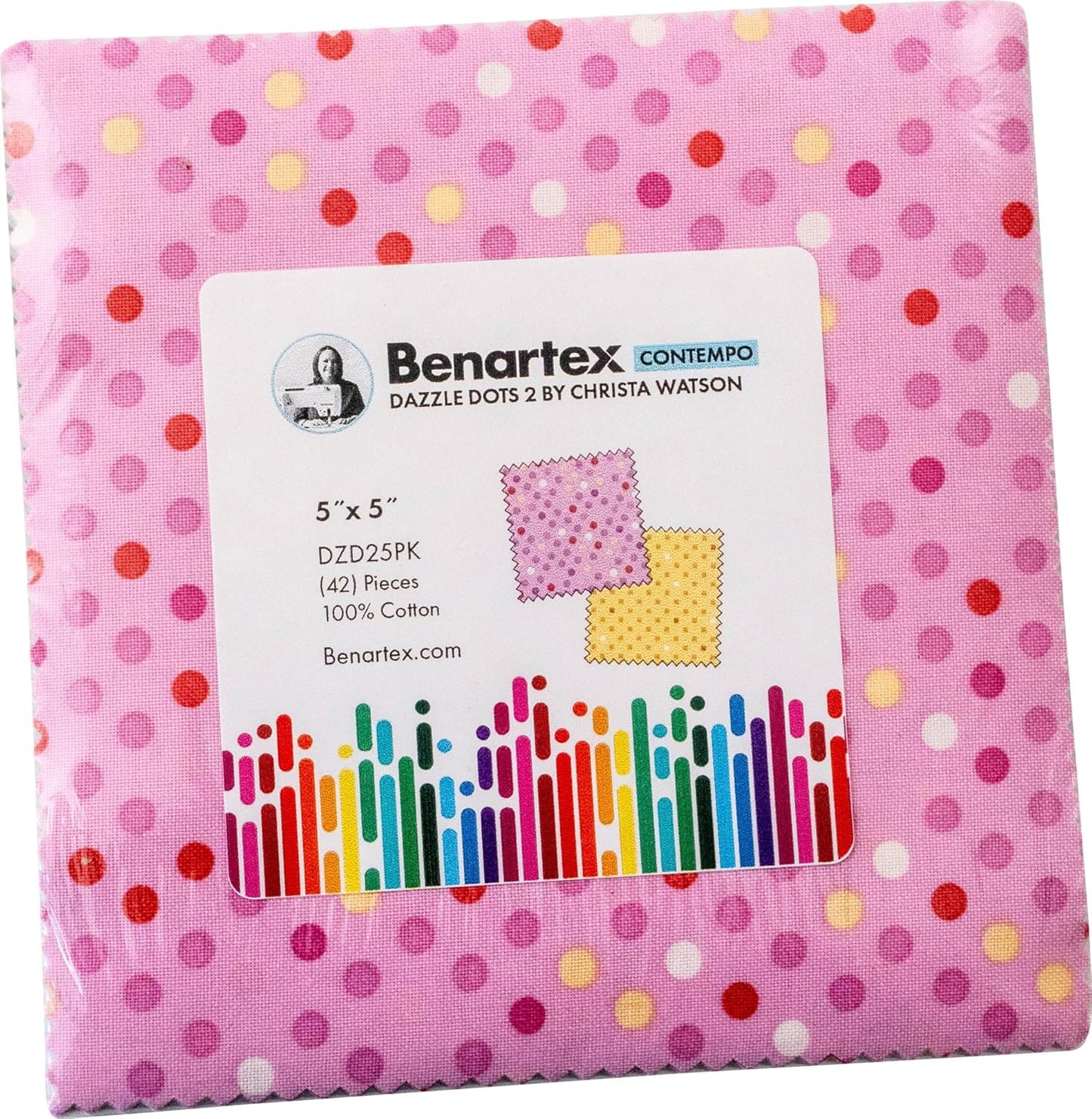 Charm Pack 5x5 Squares - Benartex Dazzle Dots 2 - 40 5" Squares
