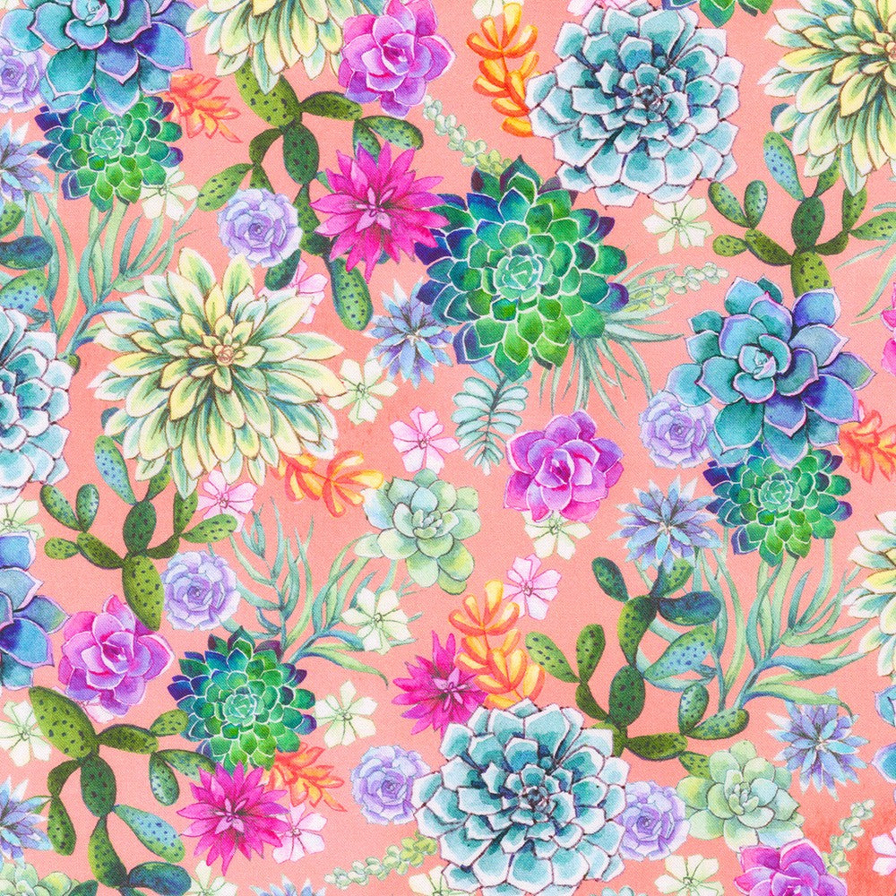 (3 yd) Robert Kaufman Desert Blooms AHVD-21977-143 Coral