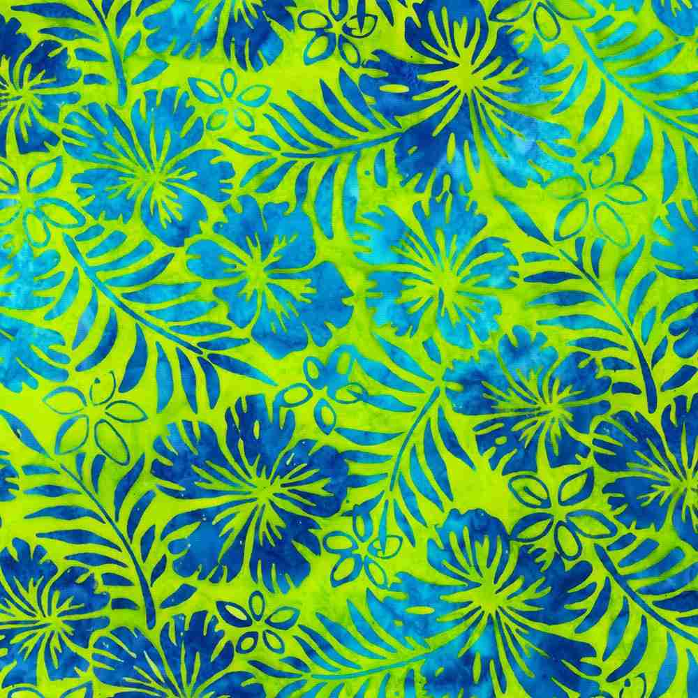 Robert Kaufman Artisan Batik "Totally Tropical" (Citrus/Green) Half-yard Bundle - 10 Fabrics, 5 Total Yards