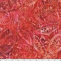 (5 yd) Robert Kaufman Artisan Batik Bamboo Garden AMD-22214-99 Cherry Parasols