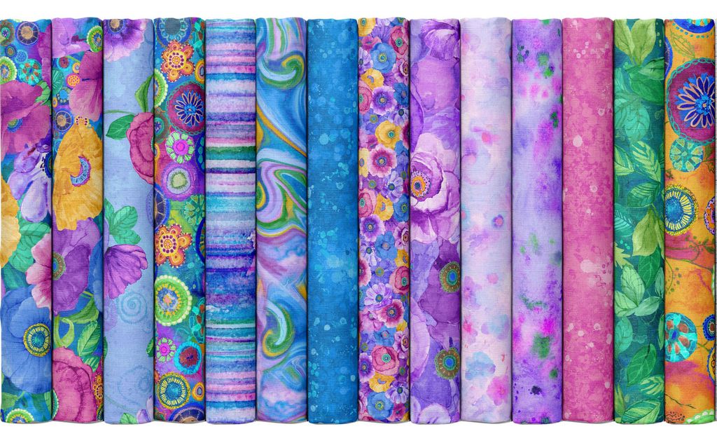 Timeless Treasures - On The Bright Side by Chong-a Hwang - 40 2.5" Strips/Jelly Roll