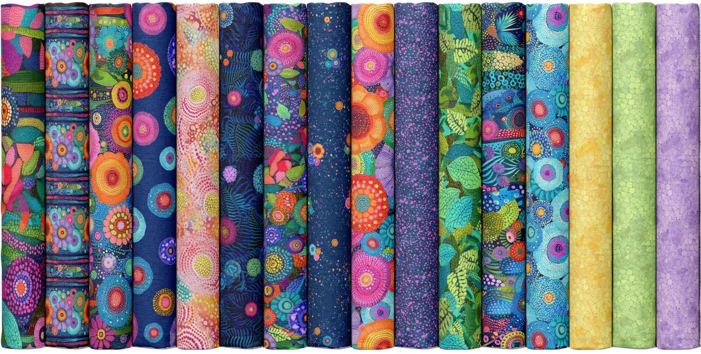 Timeless Treasures - Jubilant by Chong-a Hwang - 40 2.5" Strips/Jelly Roll