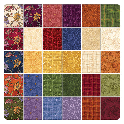 Charm Pack 5x5 Squares - Benartex Autumn Breeze - 40 5" Squares