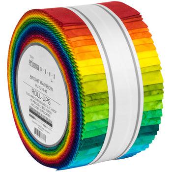 Robert Kaufman Artisan Batiks: Prisma Dyes Bright Rainbow Roll-up - 40 Total Strips