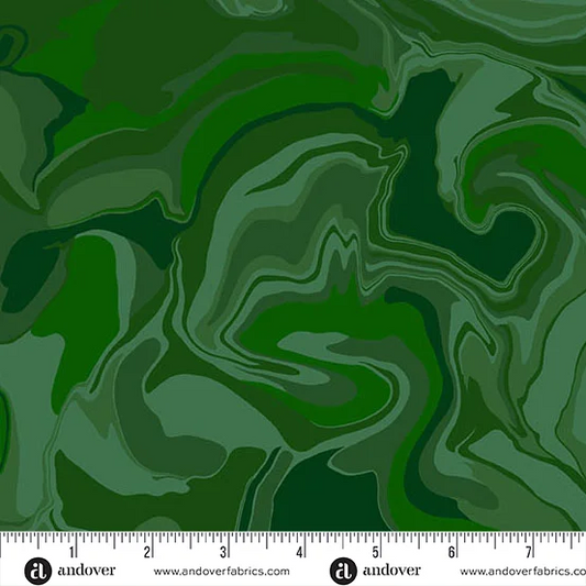 (5 yd) Andover/Makower UK Nebula 1506-G1 Dk Green