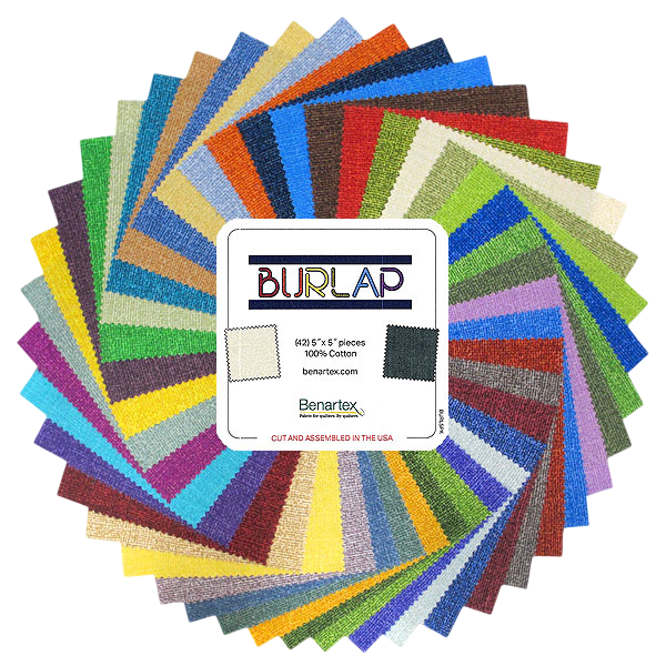 Charm Pack 5x5 Squares - Benartex Burlap Texture - 40 5" Squares