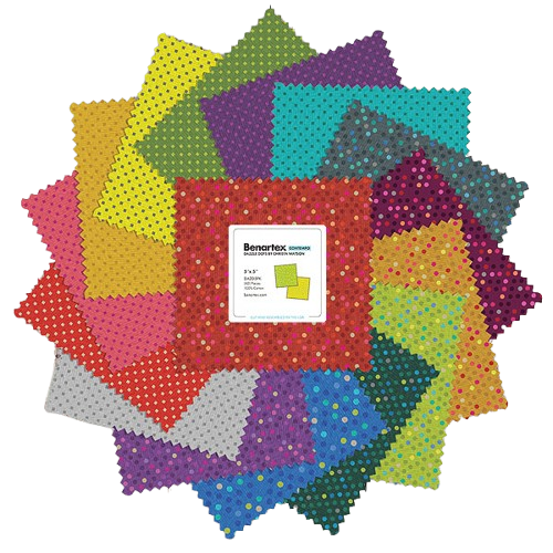 Charm Pack 5x5 Squares - Benartex Dazzle Dots - 40 5" Squares