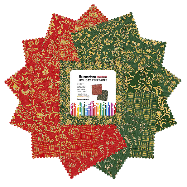 Charm Pack 5x5 Squares - Benartex Holiday Keepsakes - 40 5" Squares