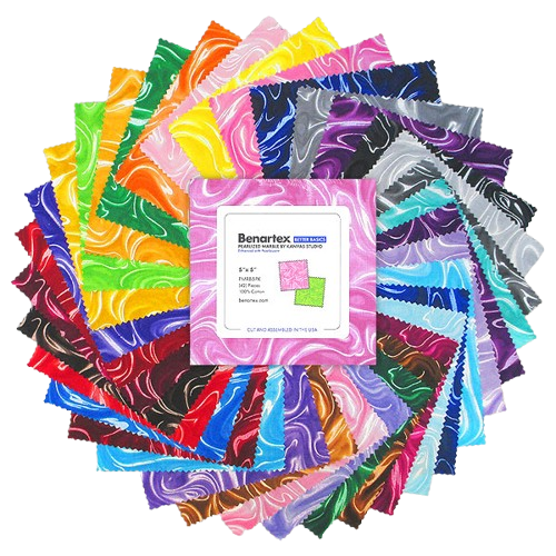 Charm Pack 5x5 Squares - Benartex Pearlized Marble - 40 5" Squares