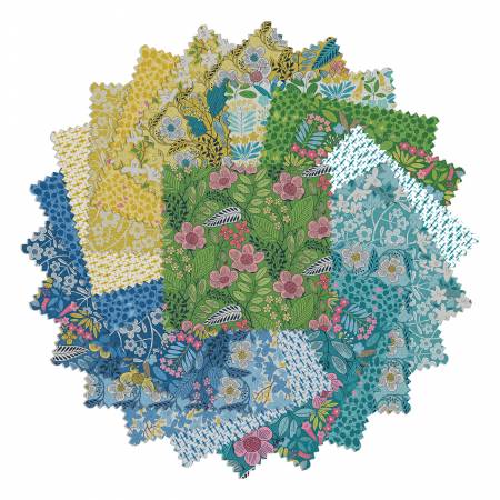 Charm Pack 5x5 Squares - Benartex Blooming Color 2 - 40 5" Squares