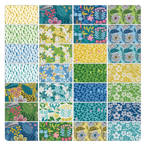 Charm Pack 5x5 Squares - Benartex Blooming Color 2 - 40 5" Squares