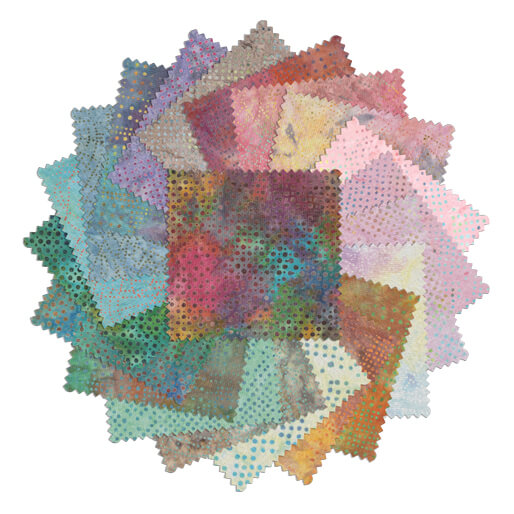 Charm Pack 5x5 Squares - Benartex Bali Batik Dot Craze - 40 5" Squares