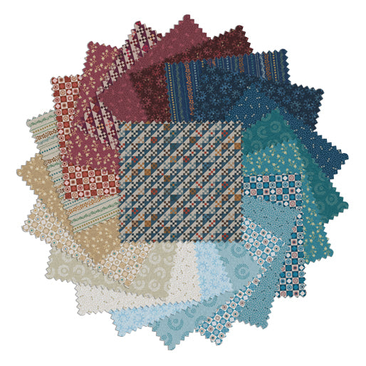 Charm Pack 5x5 Squares - Benartex Blue Mill - 40 5" Squares